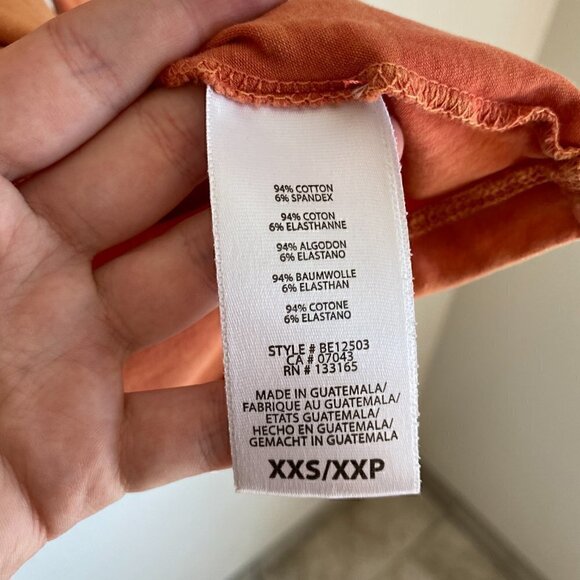 Anthropologie Eri+Ali Ruffle Swing Tee Peach Burnout / Stonewash - Picture 8 of 9